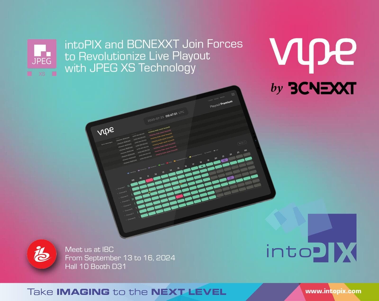 intoPIX 和 BCNEXXT 携手利用JPEG XS 技术彻底改变Live Playout